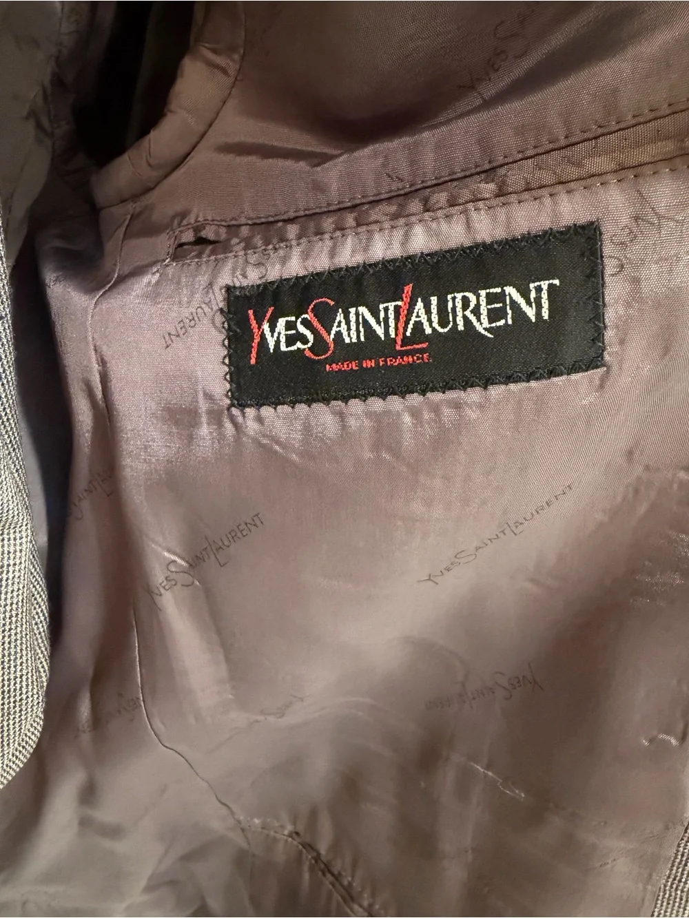 Yves Saint Laurent Men's Taupe/Beige Wool Suit